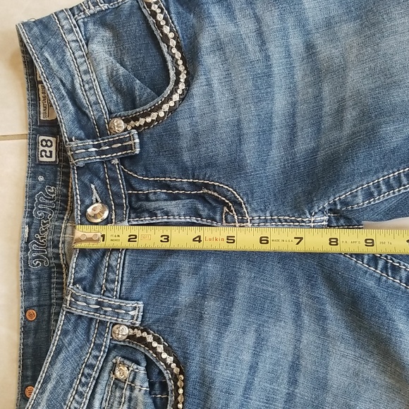 Miss Me Medium Wash Mid Rise Signature Bootcut Jeans. - Picture 11 of 16